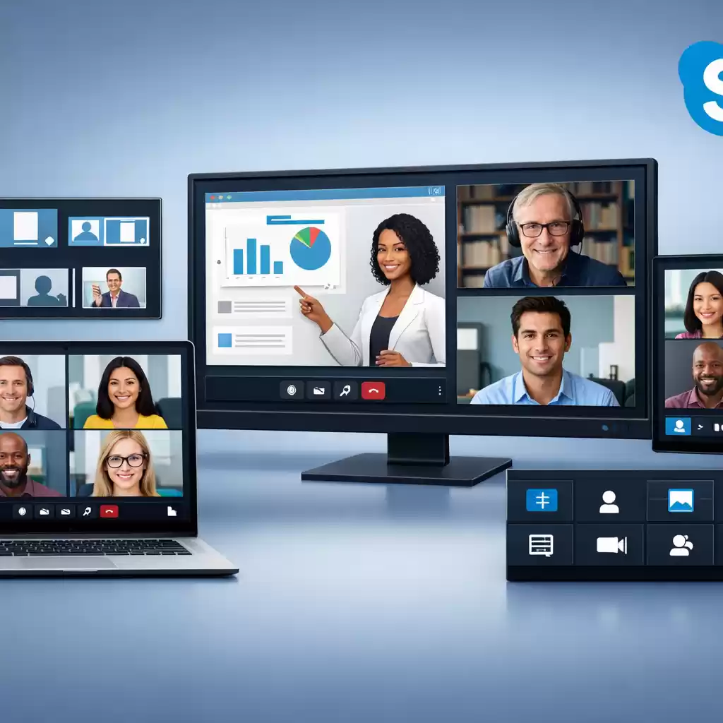 Skype会议中的多屏显示操作技巧,skype多人视频画面控制