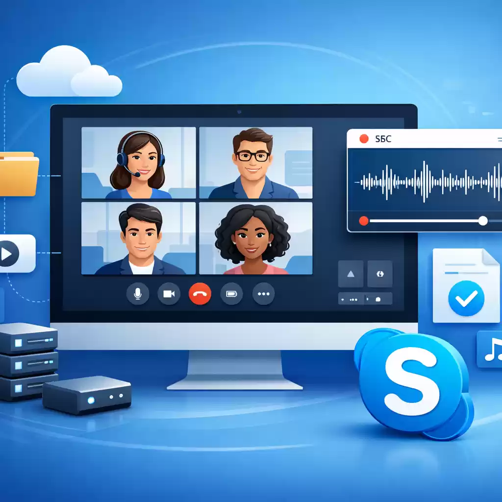 Skype支持的会议录制存储在哪里？，skype有录音功能吗