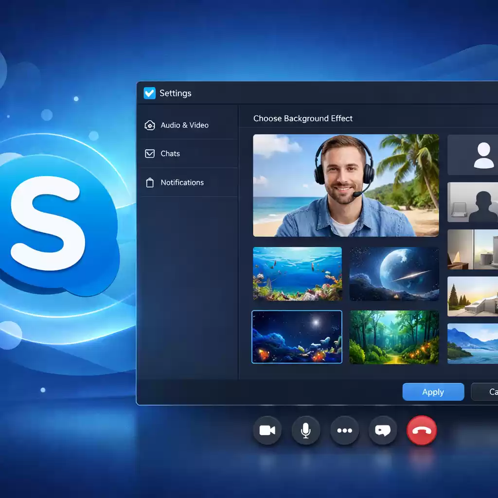 Skype支持的虚拟背景动态效果设置，skype虚拟背景怎么设-Skype官网