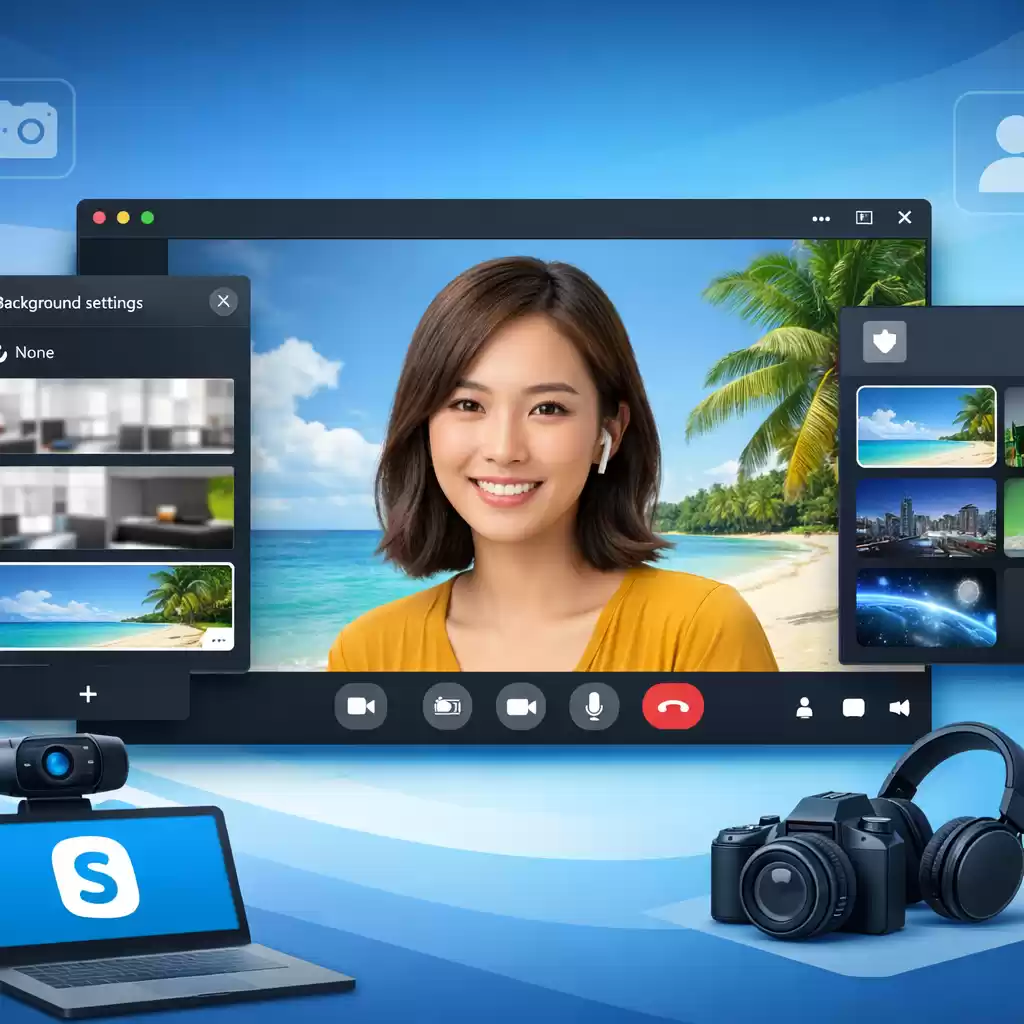 Skype支持的虚拟背景设置流程,skype虚拟背景怎么设-Skype官网