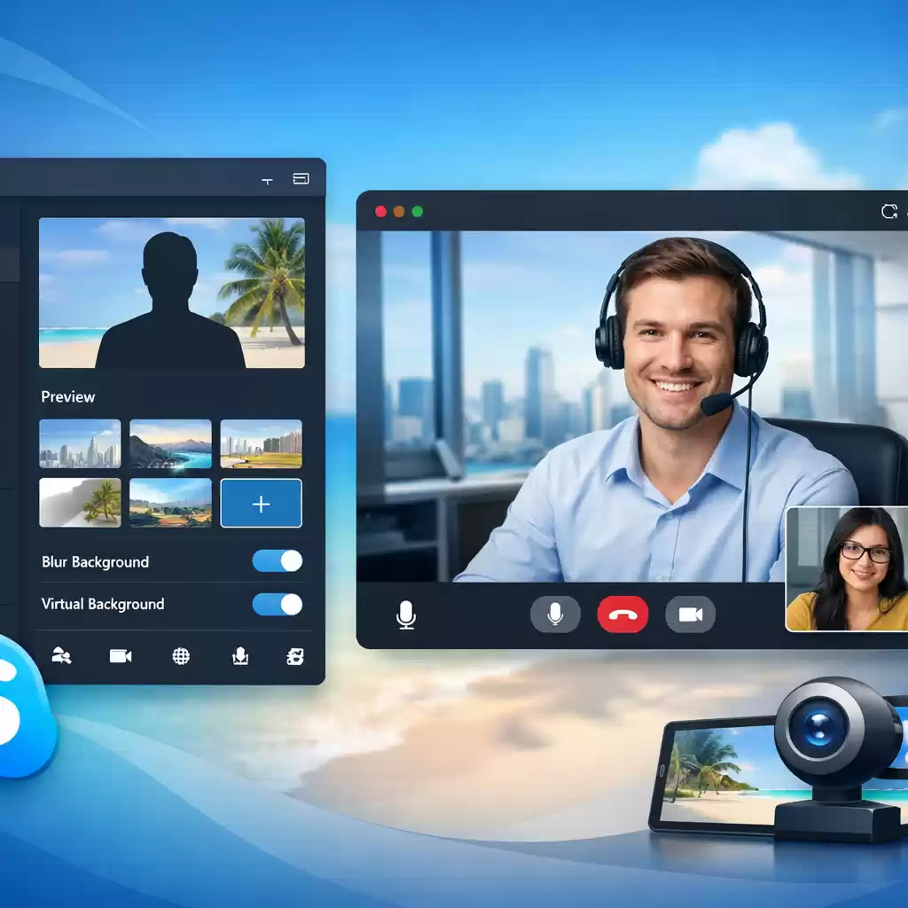 Skype支持的虚拟背景高清设置步骤，skype虚拟电话 ~ Skype官网-Skype官网
