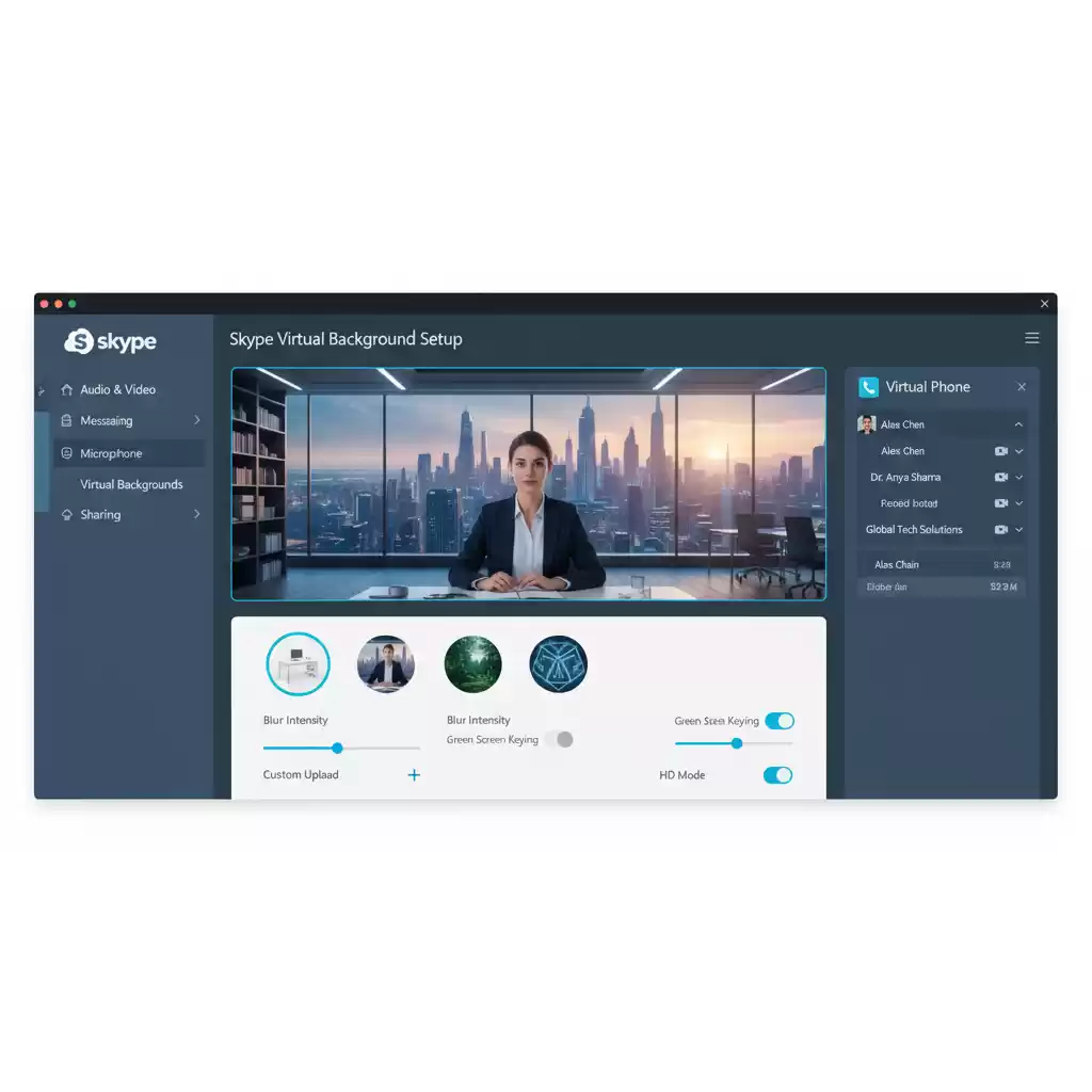 Skype支持的虚拟背景高清设置步骤，skype虚拟电话-Skype官网